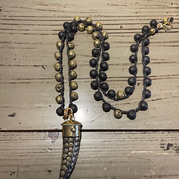 NWOT Boho Handmade Chain  crochet necklace - Picture 1 of 2